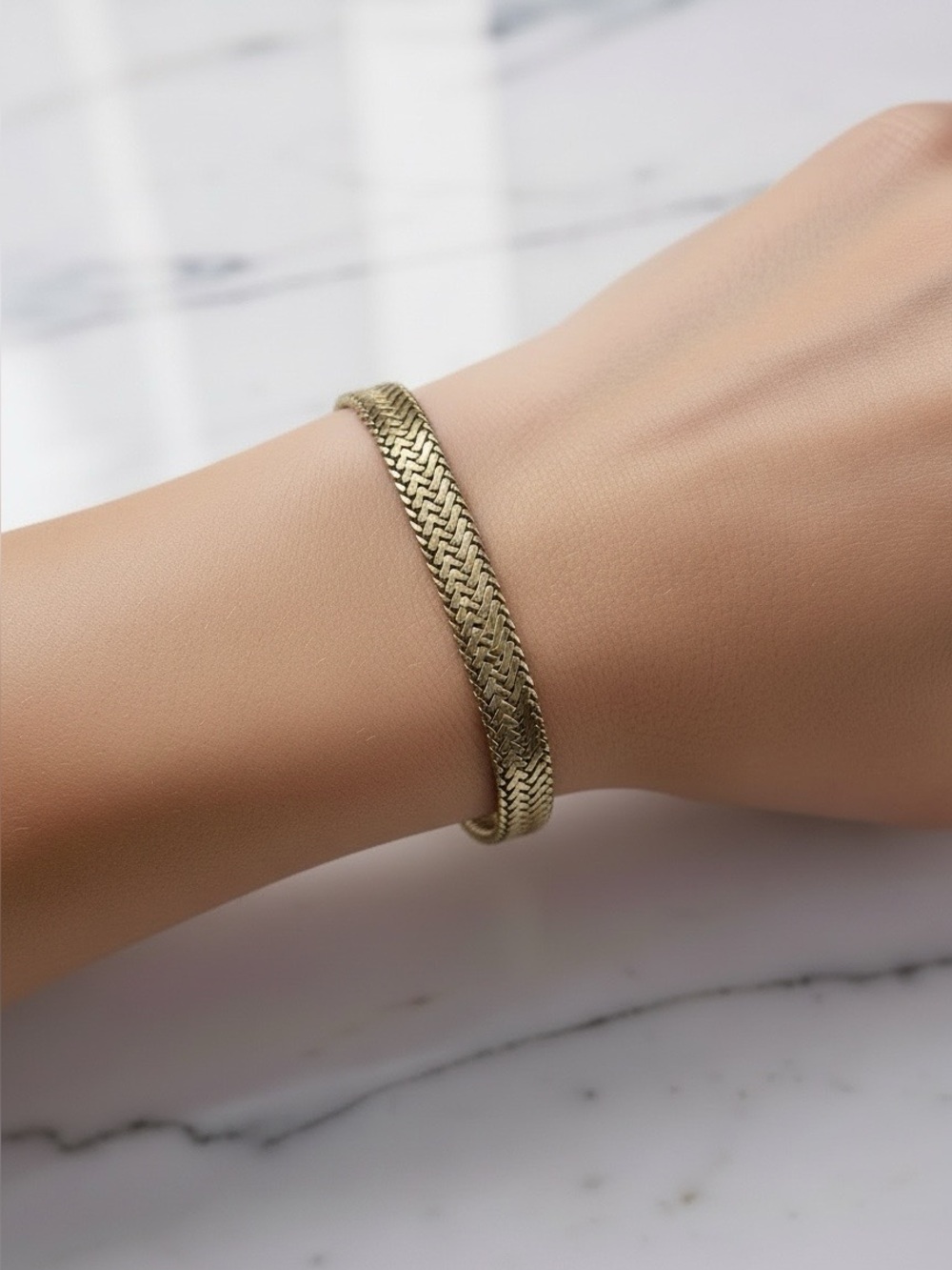 Napier 14KGP Serpent Weaved Flat Braided Bracelet